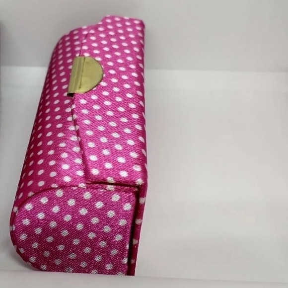 Pink polka dots lipstick case with mirror - Picture 3 of 4